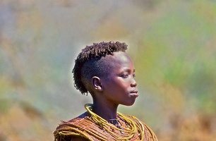 Portrait de jeune fille de l'ethnie"Pokot" Nord Kénya